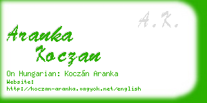 aranka koczan business card